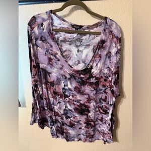 Simply Vera Vera Wang Purple and Pink Long Sleeve Top